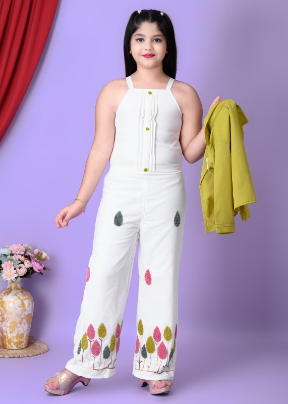 KHUKU ENTERPRISE SPECIAL TOP AND PALAZZO WITH JACKET - LEMON - Additional Image 1