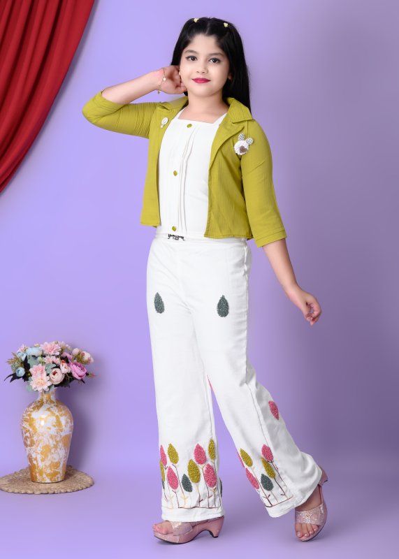 KHUKU ENTERPRISE SPECIAL TOP AND PALAZZO WITH JACKET - LEMON - Additional Image 3