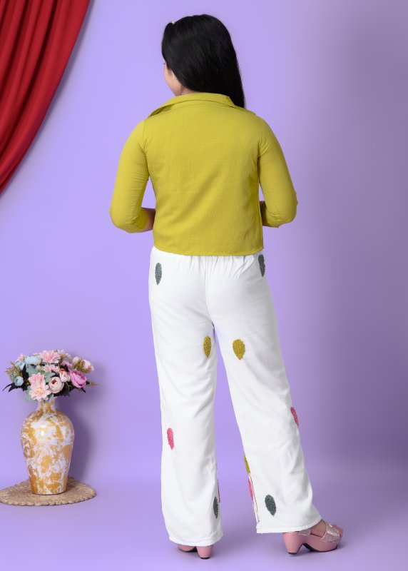 KHUKU ENTERPRISE SPECIAL TOP AND PALAZZO WITH JACKET - LEMON - Additional Image 4
